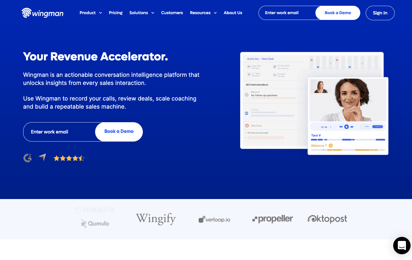 Wingman homepage after messaging work