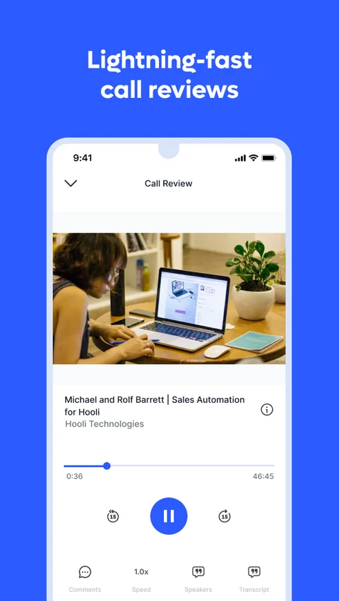 “Lightning-fast call reviews”