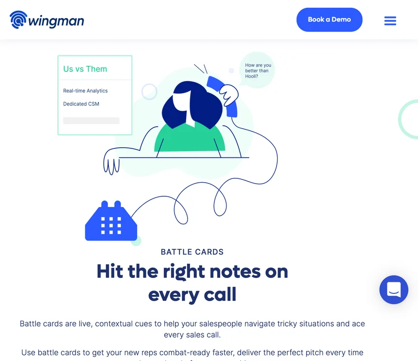 Battle Cards, “Hit the right notes on every call”