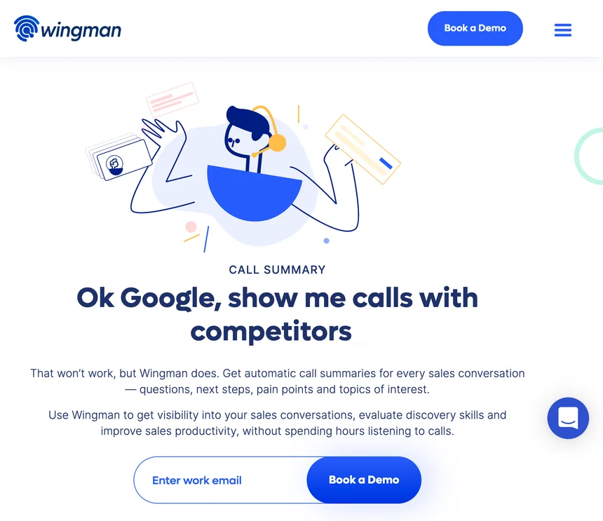 Call Summary, “Ok Google, show me calls with competitors”